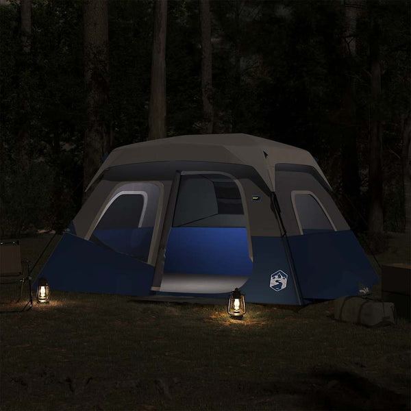 vidaXL Family Tent with LED 6 Persons Light Blue Quick Release