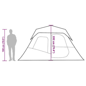 vidaXL Family Tent with LED 6 Persons Light Blue Quick Release