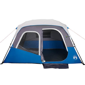 vidaXL Family Tent with LED 6 Persons Light Blue Quick Release