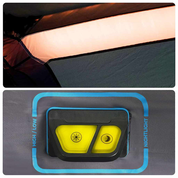 vidaXL Family Tent with LED 6 Persons Light Blue Quick Release