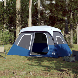 vidaXL Family Tent with LED 6 Persons Light Blue Quick Release