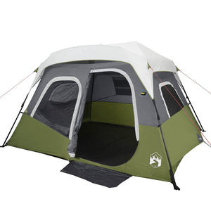 vidaXL Family Tent with LED 6 Persons Light Green Quick Release