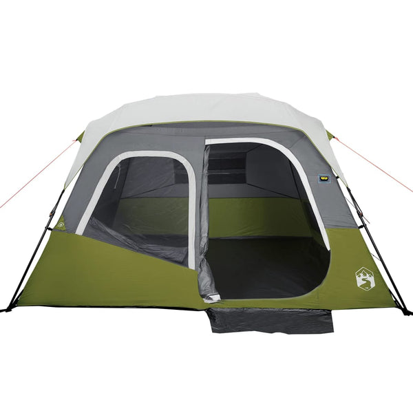 vidaXL Family Tent with LED 6 Persons Light Green Quick Release