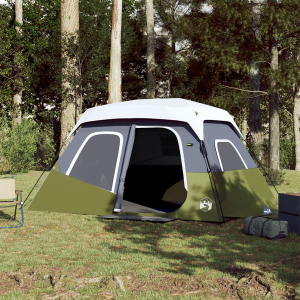 vidaXL Family Tent with LED 6 Persons Light Green Quick Release