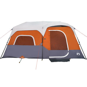 vidaXL Family Tent with LED 9 Person Light Grey Orange Quick Release