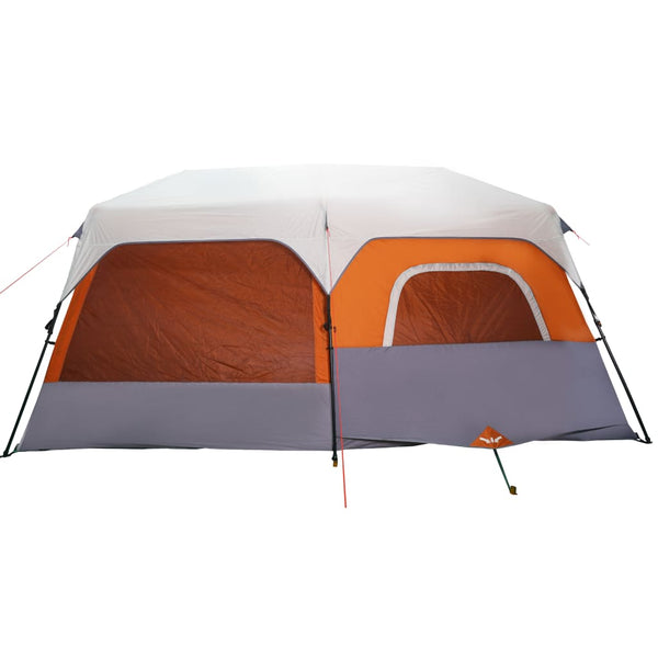 vidaXL Family Tent with LED 9 Person Light Grey Orange Quick Release