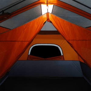 vidaXL Family Tent with LED 9 Person Light Grey Orange Quick Release