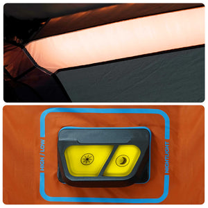 vidaXL Family Tent with LED 9 Person Light Grey Orange Quick Release