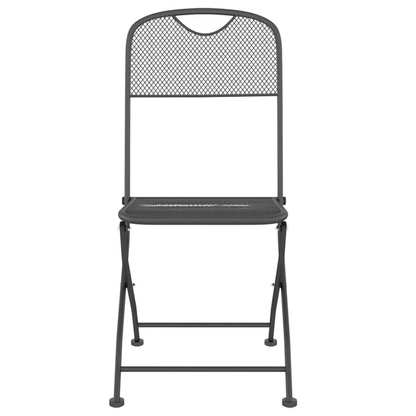 vidaXL 3-Piece Garden Dining Set Anthracite Expanded Metal