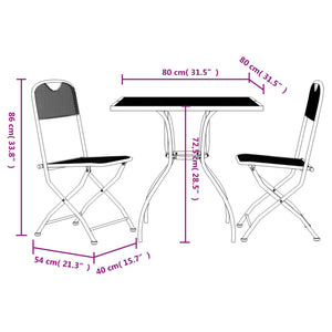 vidaXL 3-Piece Garden Dining Set Anthracite Expanded Metal
