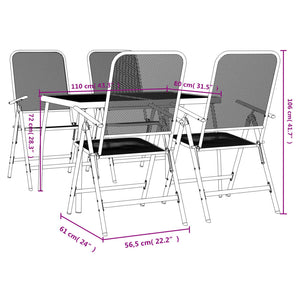 vidaXL 5-piece Garden Dining Set Anthracite Expanded Metal