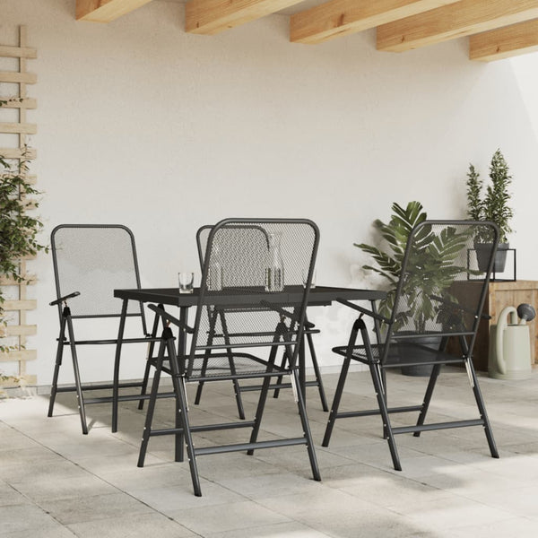 vidaXL 5-piece Garden Dining Set Anthracite Expanded Metal