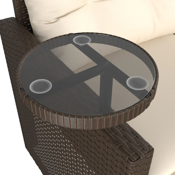 vidaXL 3-piece Garden Sofa Set with Cushions Brown Poly Rattan