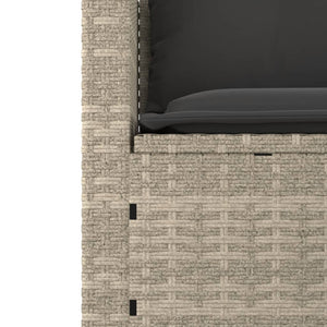 vidaXL 3-Piece Garden Sofa Set with Cushions Light Grey Poly Rattan