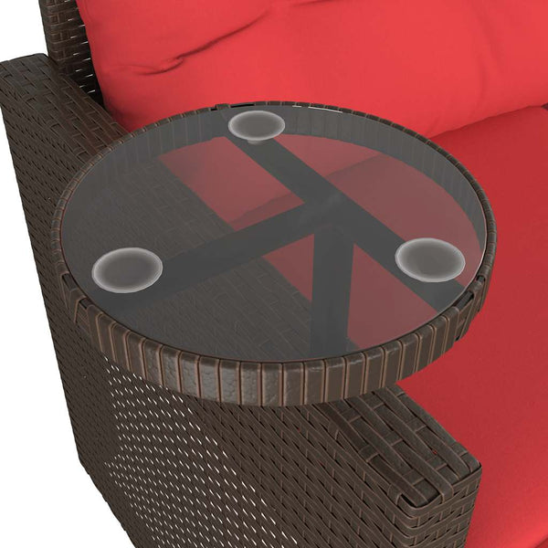 vidaXL 3-Piece Garden Sofa Set with Cushions, Brown, Poly Rattan