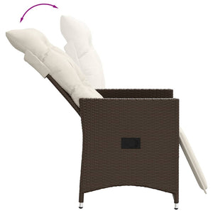 vidaXL 3-Piece Bistro Set with Cushions Brown Poly Rattan