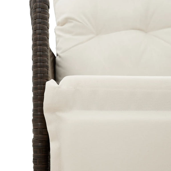 vidaXL 3-Piece Bistro Set with Cushions Brown Poly Rattan