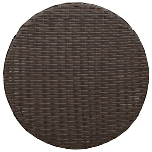 vidaXL 3-Piece Bistro Set with Cushions Brown Poly Rattan