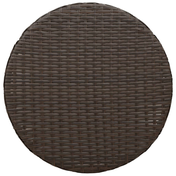 vidaXL 3-Piece Bistro Set with Cushions Brown Poly Rattan