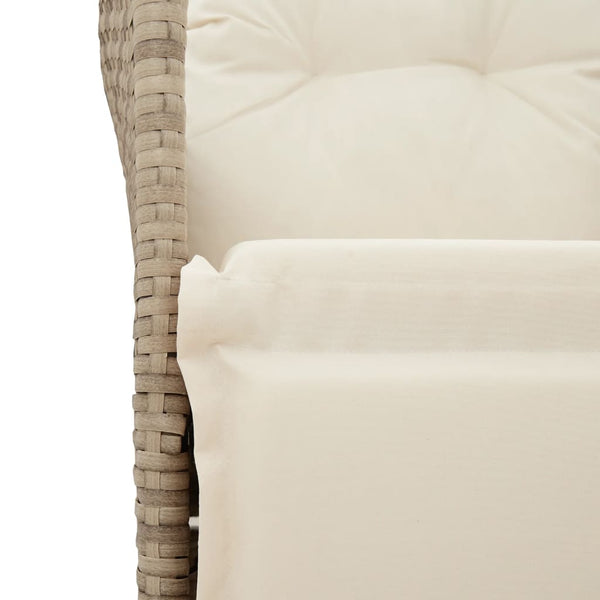 vidaXL 3-Piece Bistro Set with Cushions Beige Poly Rattan