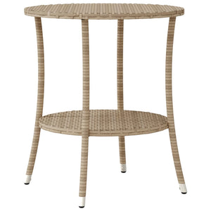 vidaXL 3-Piece Bistro Set with Cushions Beige Poly Rattan