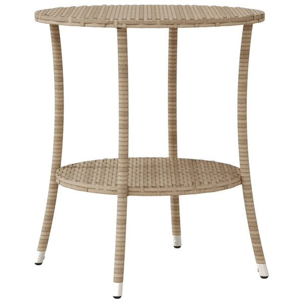 vidaXL 3-Piece Bistro Set with Cushions Beige Poly Rattan