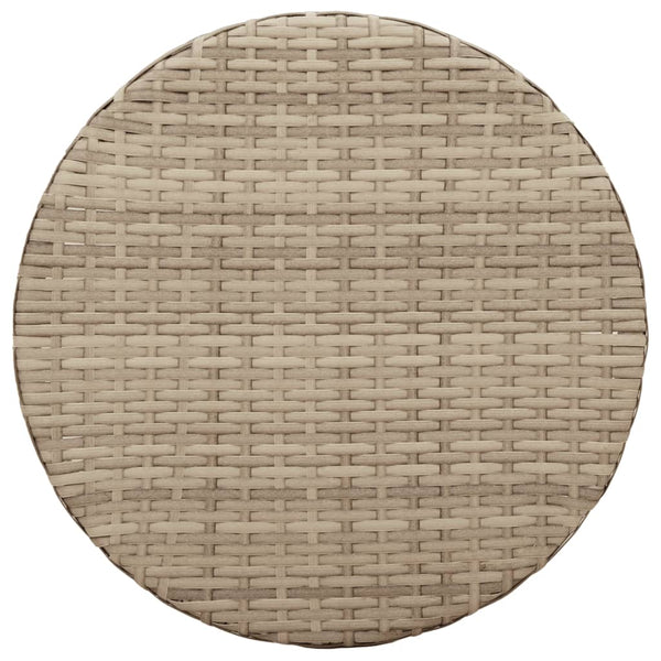 vidaXL 3-Piece Bistro Set with Cushions Beige Poly Rattan
