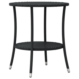 vidaXL 3-Piece Bistro Set with Cushions Black Poly Rattan