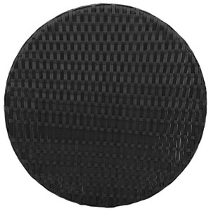 vidaXL 3-Piece Bistro Set with Cushions Black Poly Rattan