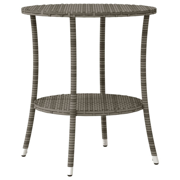 vidaXL 3-Piece Bistro Set with Cushions Grey Poly Rattan