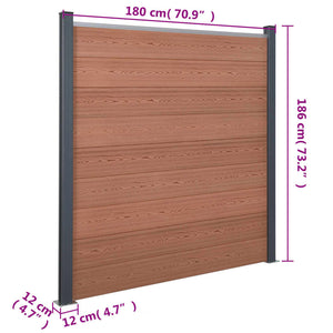 vidaXL Fence Panel Set Brown 180x186 cm WPC