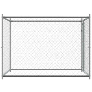 vidaXL Dog Kennel with Door Grey 2x2x1.5 m Galvanised Steel
