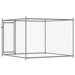 vidaXL Dog Kennel with Door Grey 2x2x1.5 m Galvanised Steel