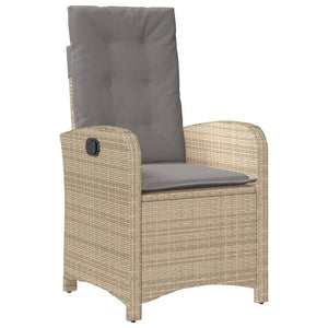 3-tlg. Poly Rattan Garten Essgruppe mit Kissen