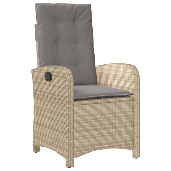 3-tlg. Poly Rattan Garten Essgruppe mit Kissen