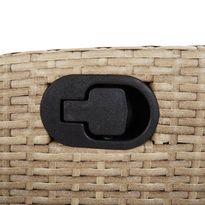 3-tlg. Poly Rattan Garten Essgruppe mit Kissen