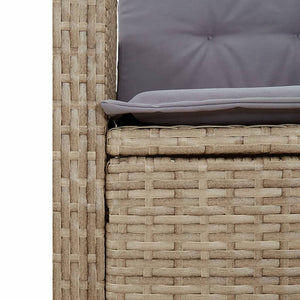 3-tlg. Poly Rattan Garten Essgruppe mit Kissen