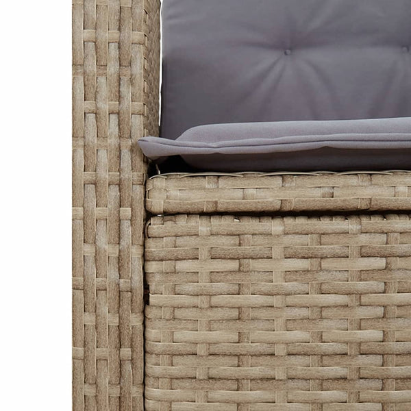 3-tlg. Poly Rattan Garten Essgruppe mit Kissen