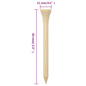 vidaXL Golf Tees 1000 pcs 83 mm Bamboo