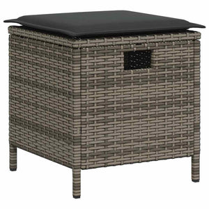 6-tlg. Garten Sofagarnitur Grau Poly Rattan