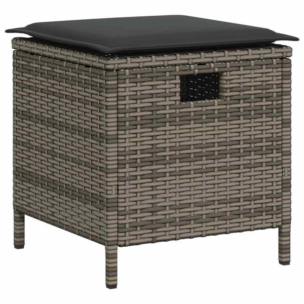 6-tlg. Garten Sofagarnitur Grau Poly Rattan