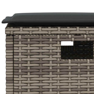 6-tlg. Garten Sofagarnitur Grau Poly Rattan