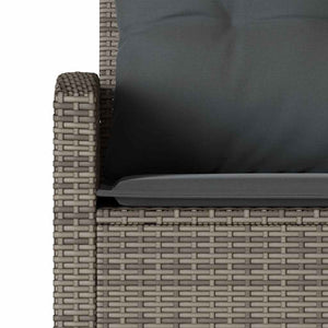6-tlg. Garten Sofagarnitur Grau Poly Rattan