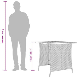 6-tlg. Garten Sofagarnitur Grau Poly Rattan