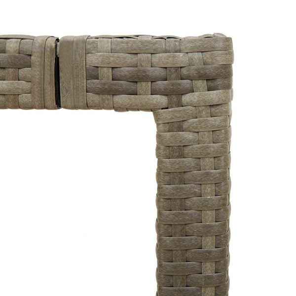 vidaXL Garden Table with Glass Top Grey 90x90x75 cm Poly Rattan