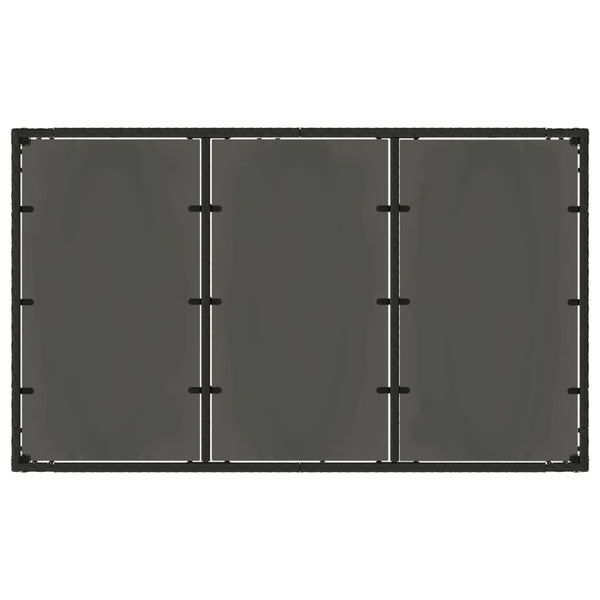 vidaXL Garden Table with Glass Top Black 150x90x75 cm Poly Rattan