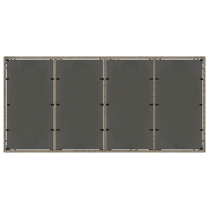 vidaXL Garden Table with Glass Top Grey 190x90x75 cm Poly Rattan