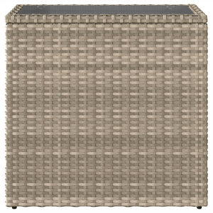 vidaXL Garden Side Table with Glass Top 58x27.5x55 cm Poly Rattan