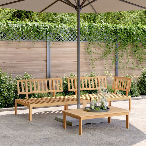 3-tlg Paletten Sofagarnitur Akazie Massivholz Gartenmöbel