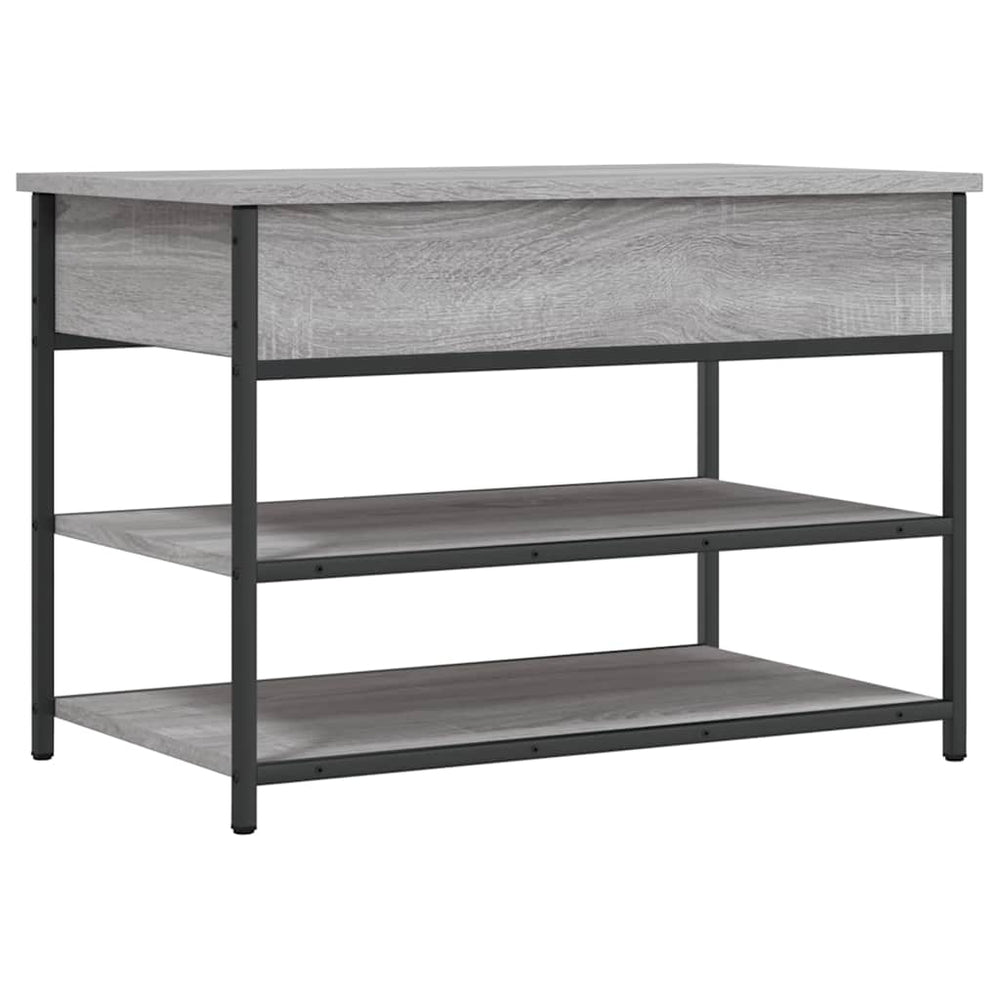vidaXL Shoe Bench Gray Sonoma 70x42.5x50 cm Engineered Wood